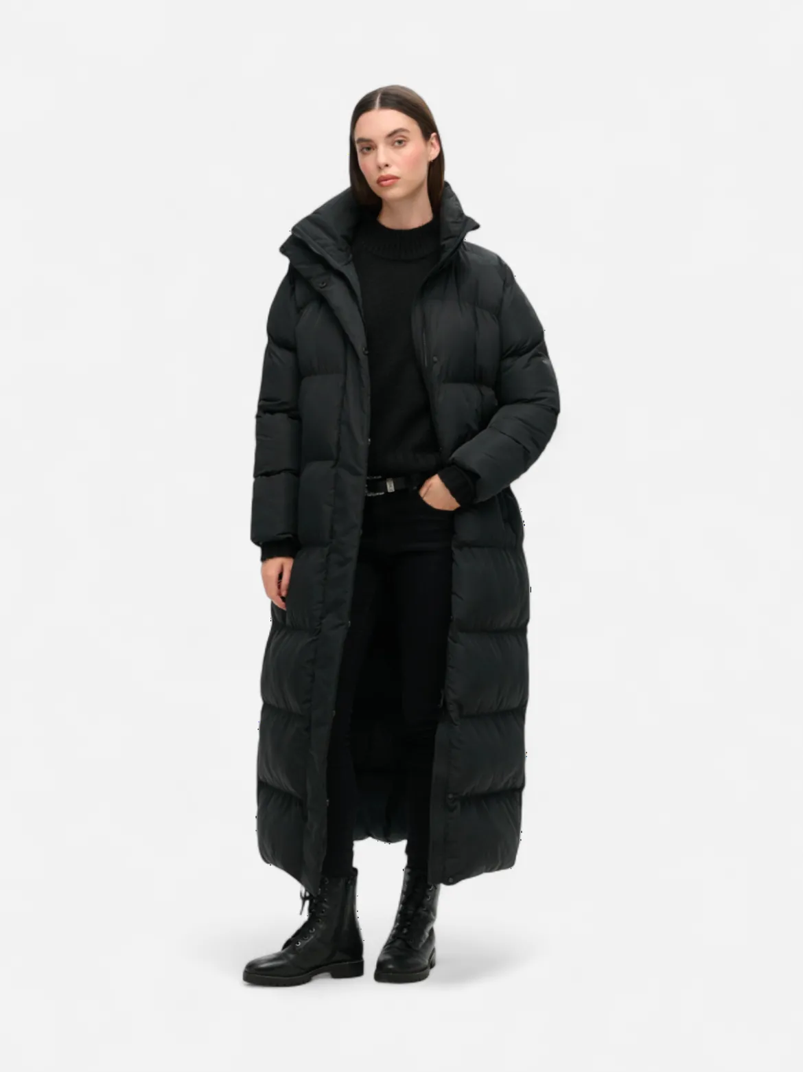 Superdry naisten takki Maxi Longline Puffer Jacket, musta