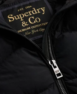 Superdry naisten toppatakki Fuji Faux Fur Hood Padded Jacket, musta