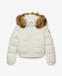 Superdry naisten toppatakki Everest Hooded Bomber, valkoinen