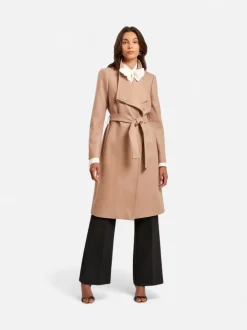 Ted Baker naisten villakangastakki, ROSE MID LENGHT BELTED WOOL COAT Kameli