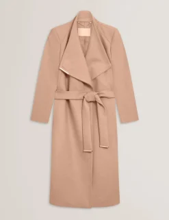 Ted Baker naisten villakangastakki, ROSE MID LENGHT BELTED WOOL COAT Kameli