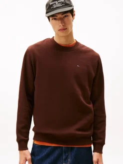 Tommy Jeans Miesten Collegepaita, REG S FLAG CREW Kaakaonruskea