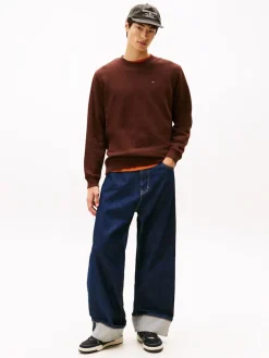 Tommy Jeans Miesten Collegepaita, REG S FLAG CREW Kaakaonruskea