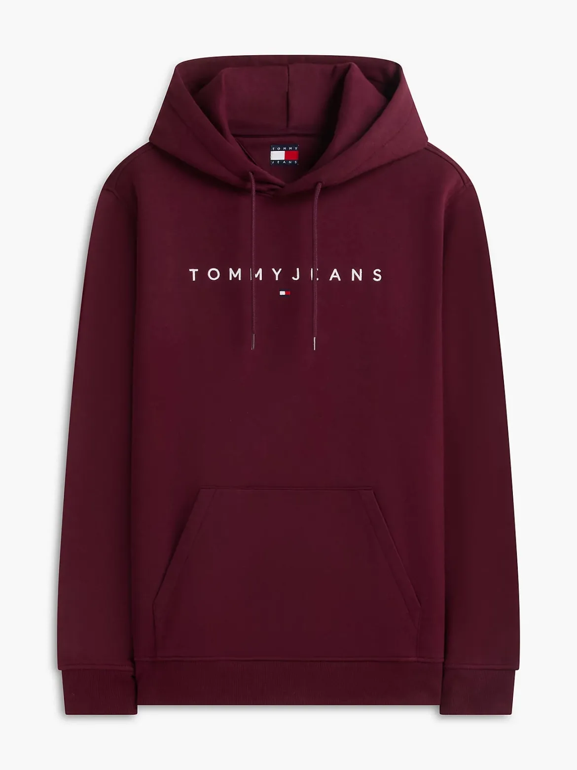 Tommy Jeans miesten huppari Linear Logo Hoodie, viininpunainen
