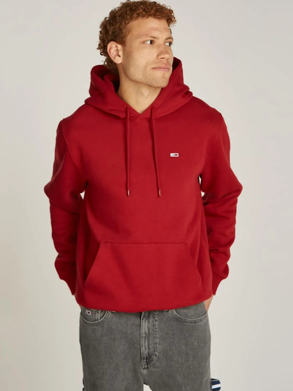Tommy Jeans Miesten Huppari, TJM REG S FLAG HOODIE Punainen