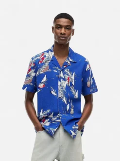 Tommy Jeans miesten kauluspaita Regular, sininen kuosi