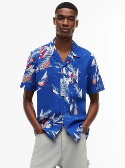 Tommy Jeans miesten kauluspaita Regular, sininen kuosi