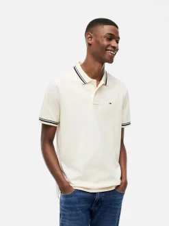 Tommy Jeans miesten Pikeepaita Regular Tipped Polo, kerma