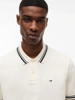 Tommy Jeans miesten Pikeepaita Regular Tipped Polo, kerma
