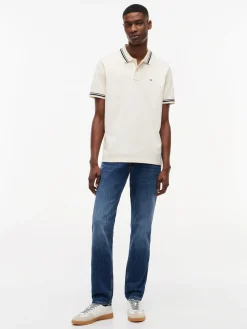 Tommy Jeans miesten Pikeepaita Regular Tipped Polo, kerma