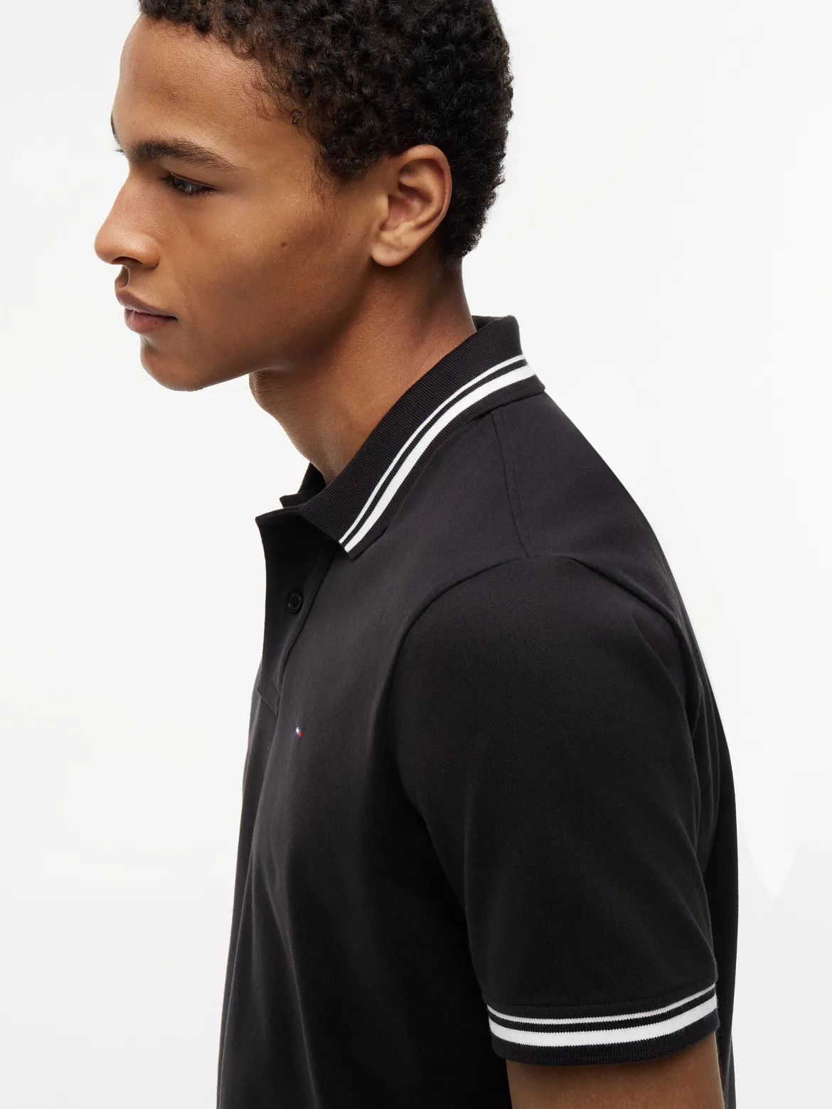 Tommy Jeans miesten pikeepaita Regular Fit Tipped Polo, musta