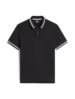Tommy Jeans miesten pikeepaita Regular Fit Tipped Polo, musta
