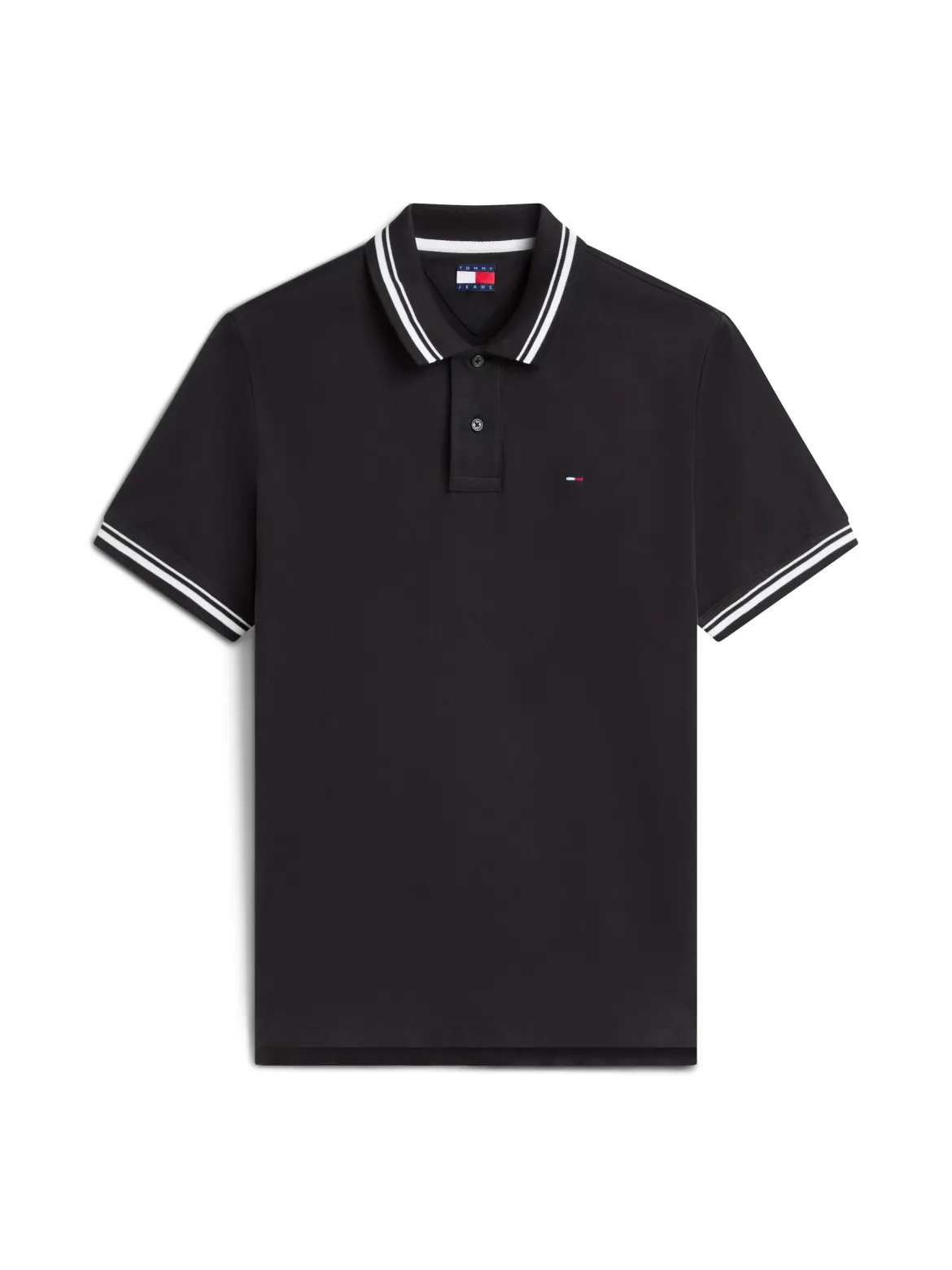 Tommy Jeans miesten pikeepaita Regular Fit Tipped Polo, musta