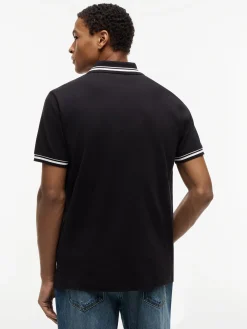 Tommy Jeans miesten pikeepaita Regular Fit Tipped Polo, musta