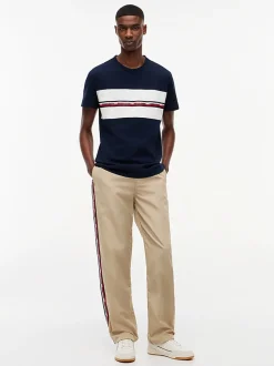 Tommy Jeans miesten t-paita Signature Logo Tape, tummansininen