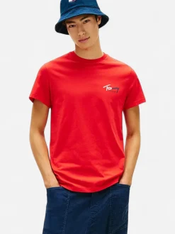 Tommy Jeans miesten t-paita Slim Sign Chest, punainen