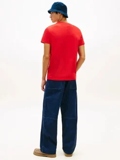 Tommy Jeans miesten t-paita Slim Sign Chest, punainen