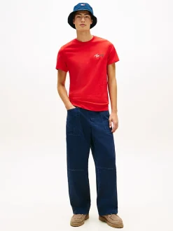 Tommy Jeans miesten t-paita Slim Sign Chest, punainen