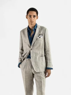 Turo irtotakki Bilbao HL Modern Fit Linen Jacket, ruskea