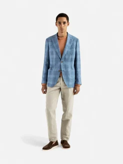 Turo miesten bleiseri Buffalo Half-Lined MF Jacket Marzotto, vaaleansininen