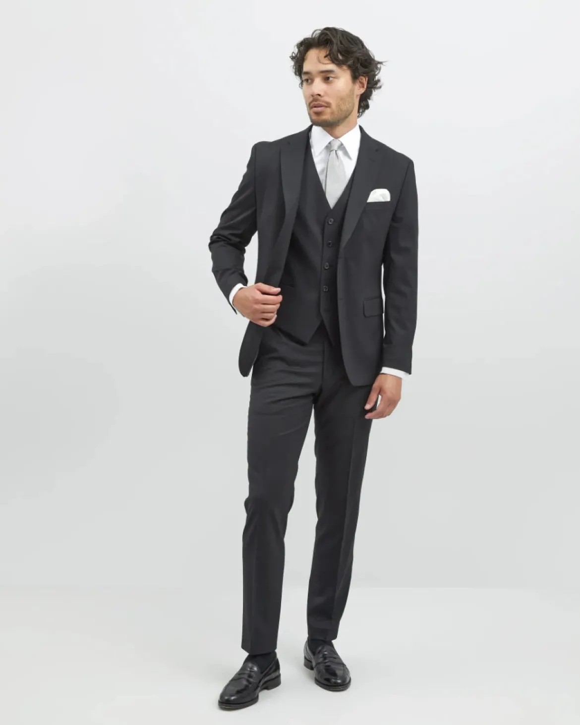Turo miesten puvuntakki Barcelona Modern Fit, musta