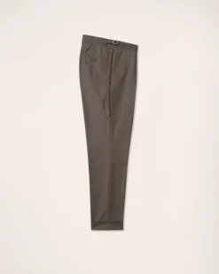 Turo puvunhousut Hanko 3 Pleated Trousers Vitale, ruskea