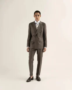 Turo puvunhousut Hanko 3 Pleated Trousers Vitale, ruskea