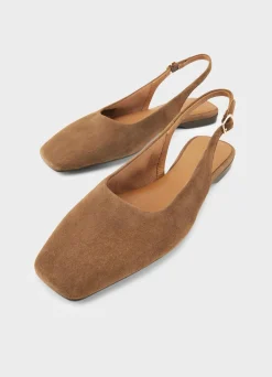Vagabond naisten ballerinat Delia Suede, konjakinruskea