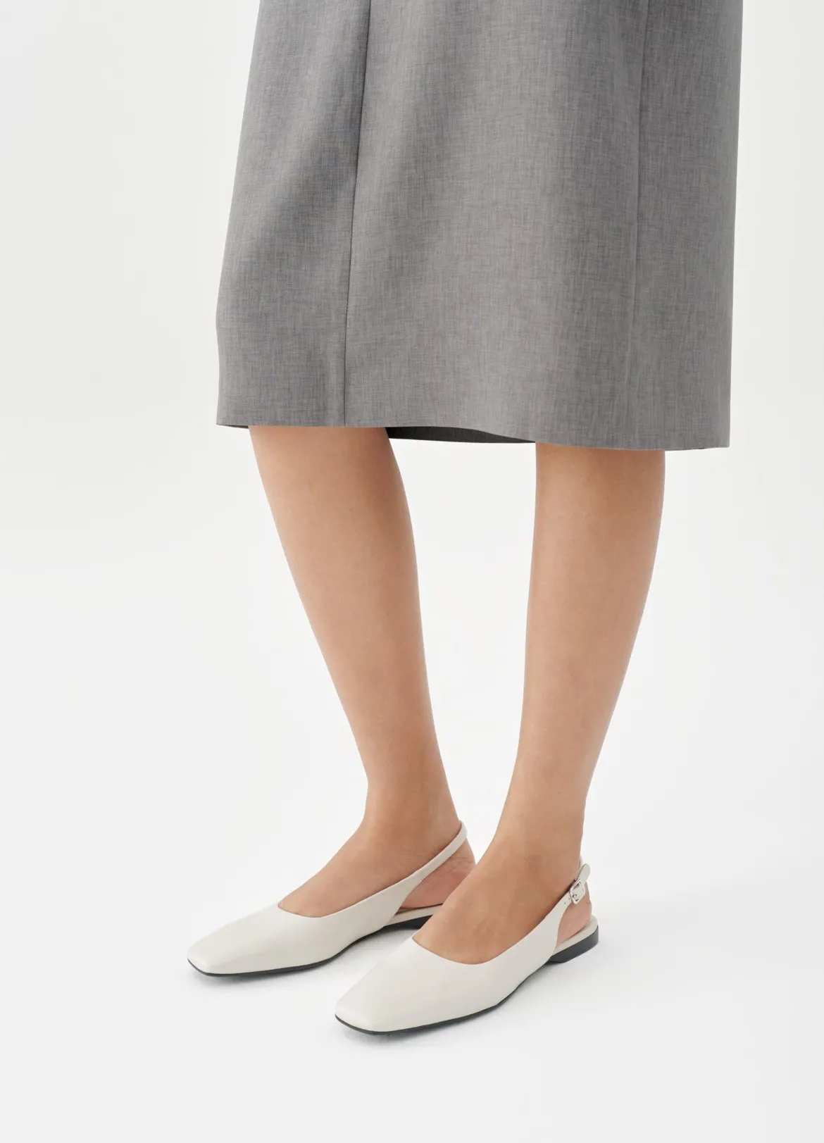 Vagabond naisten ballerinat Delia Leather, luonnonvalkoinen