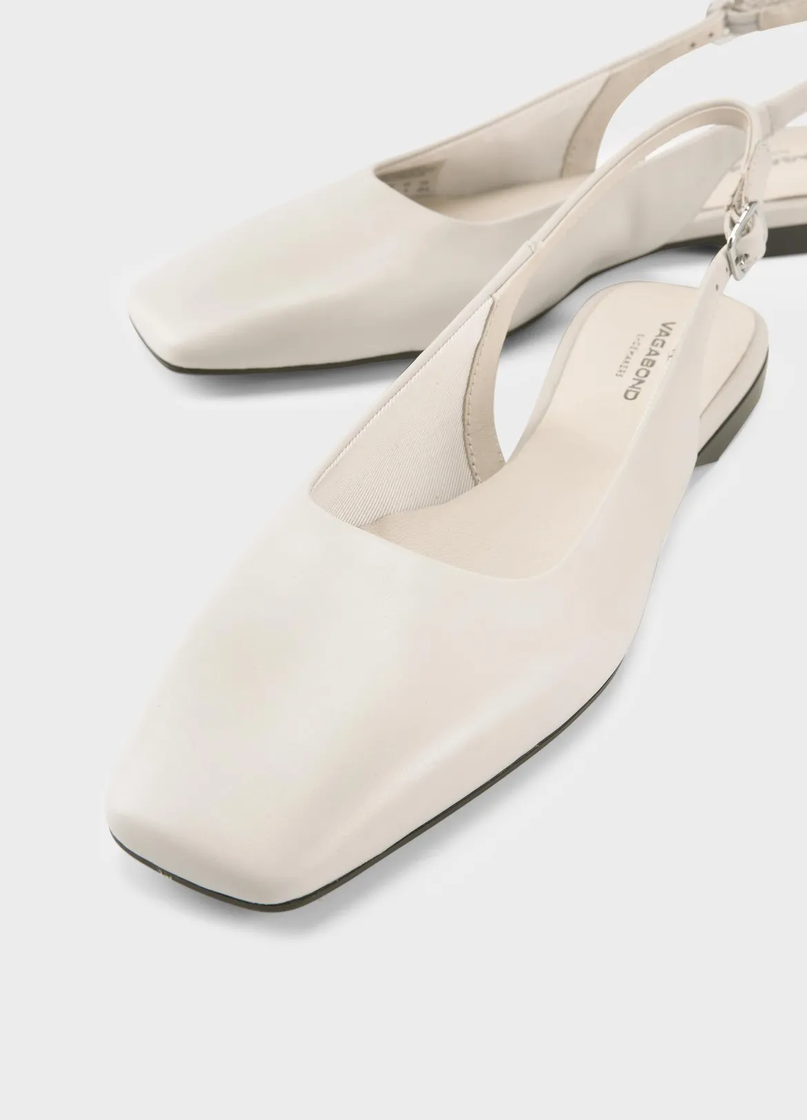Vagabond naisten ballerinat Delia Leather, luonnonvalkoinen