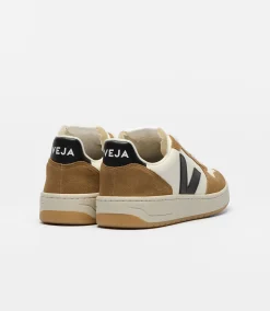Veja miesten tennarit V-10 Leather Pure Black Tent, sinapinkeltainen