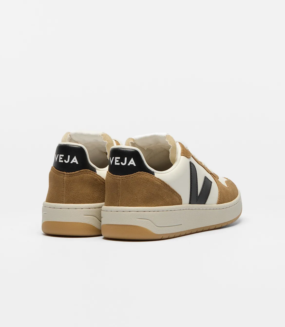 Veja miesten tennarit V-10 Leather Pure Black Tent, sinapinkeltainen