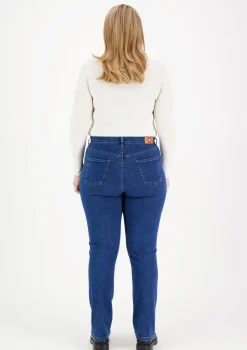 Very Nice Naisten Farkut, Caramel 7345 Curvy Fit Indigo