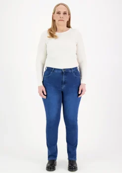 Very Nice Naisten Farkut, Caramel 7345 Curvy Fit Indigo