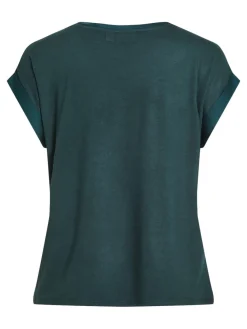 Vila lyhythihainen toppi, VIELLETTE S/S SATIN TOP Ponderosa Pine