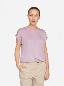Vila lyhythihainen toppi, VIELLETTE S/S SATIN TOP Winsome Orchid