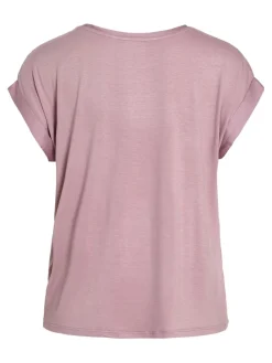 Vila lyhythihainen toppi, VIELLETTE S/S SATIN TOP Toadstool