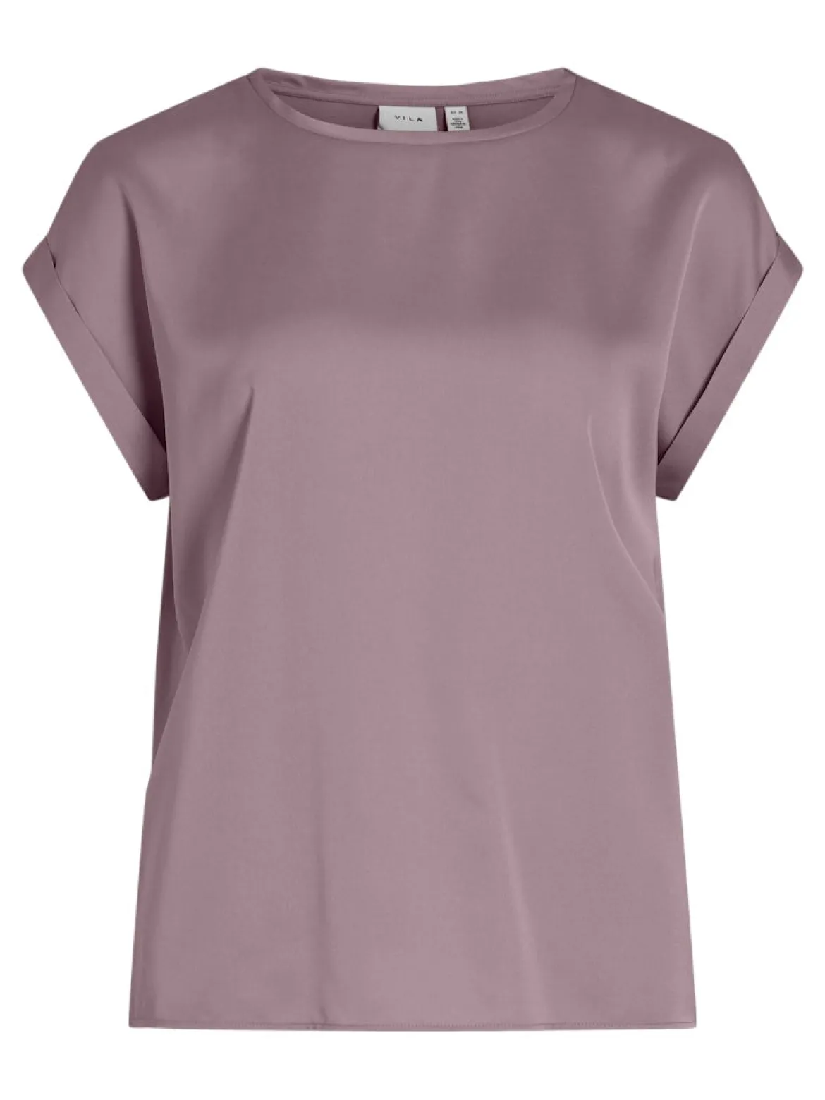Vila lyhythihainen toppi, VIELLETTE S/S SATIN TOP Toadstool