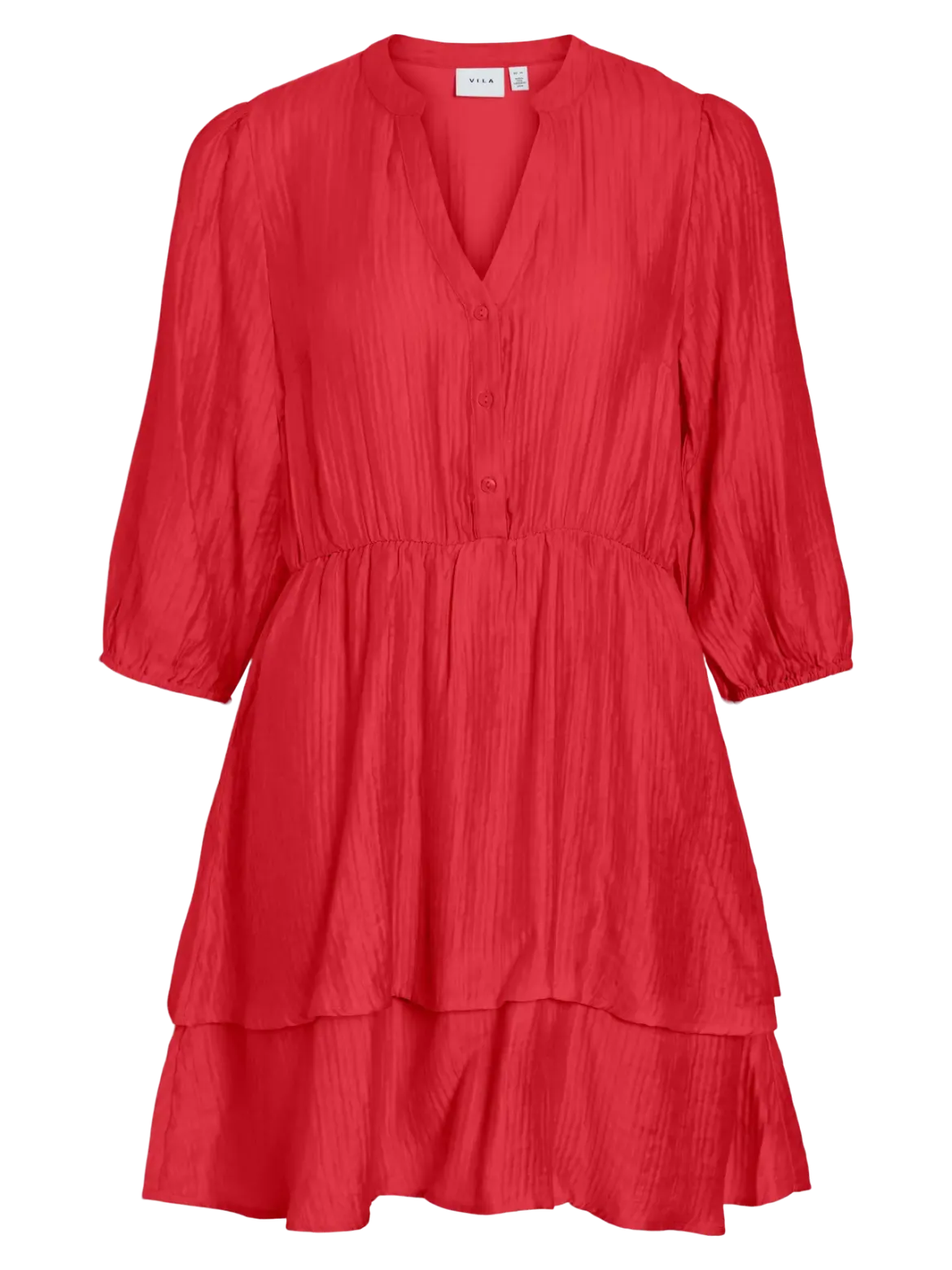 Vila mekko Vikenila V-Neck 3/4 Dress, Hibiscus