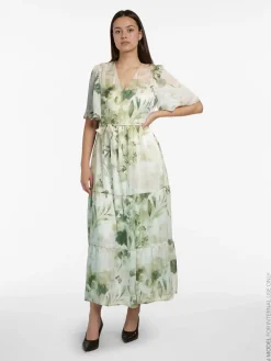 Vila mekko VIMolina V-Neck 2/4 Ankle Dress, Birch Molina