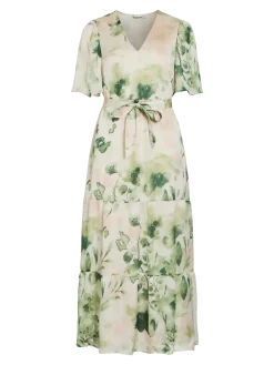 Vila mekko VIMolina V-Neck 2/4 Ankle Dress, Birch Molina