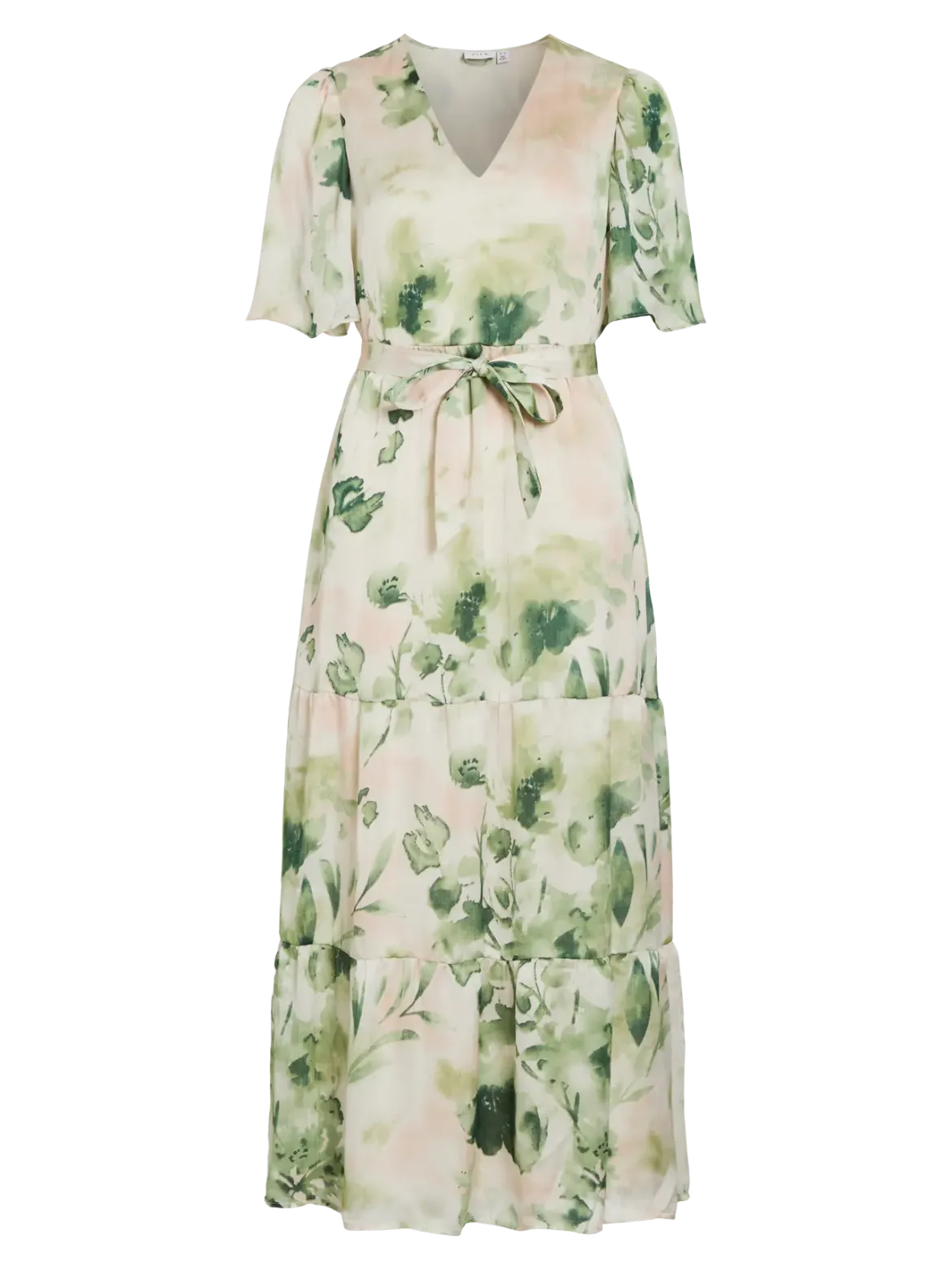Vila mekko VIMolina V-Neck 2/4 Ankle Dress, Birch Molina