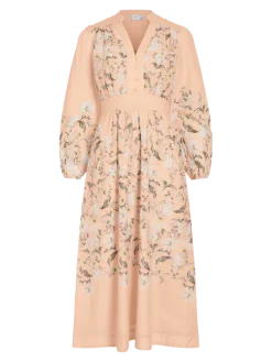 Vila midimekko Vizanila Gil L/S Midi Dress, Peach Parfait Gil