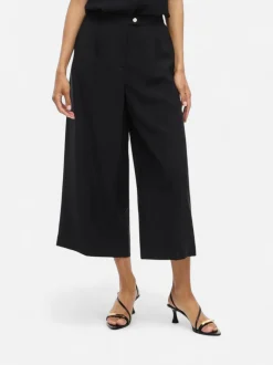 Vila naisten housut, VIMARLEE HW WIDE CULOTTE PANTS Black Beauty