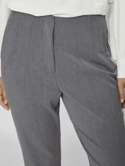 Vila Naisten Housut, VIVARONE HW PANTS-NOOS Tummanharmaa