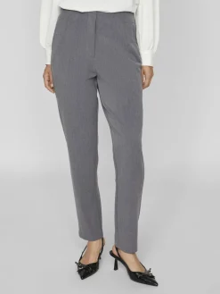 Vila Naisten Housut, VIVARONE HW PANTS-NOOS Tummanharmaa