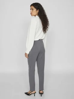Vila Naisten Housut, VIVARONE HW PANTS-NOOS Tummanharmaa