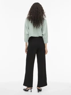 Vila naisten housut VIWINNIE CLUA HW WIDE PANTS, musta