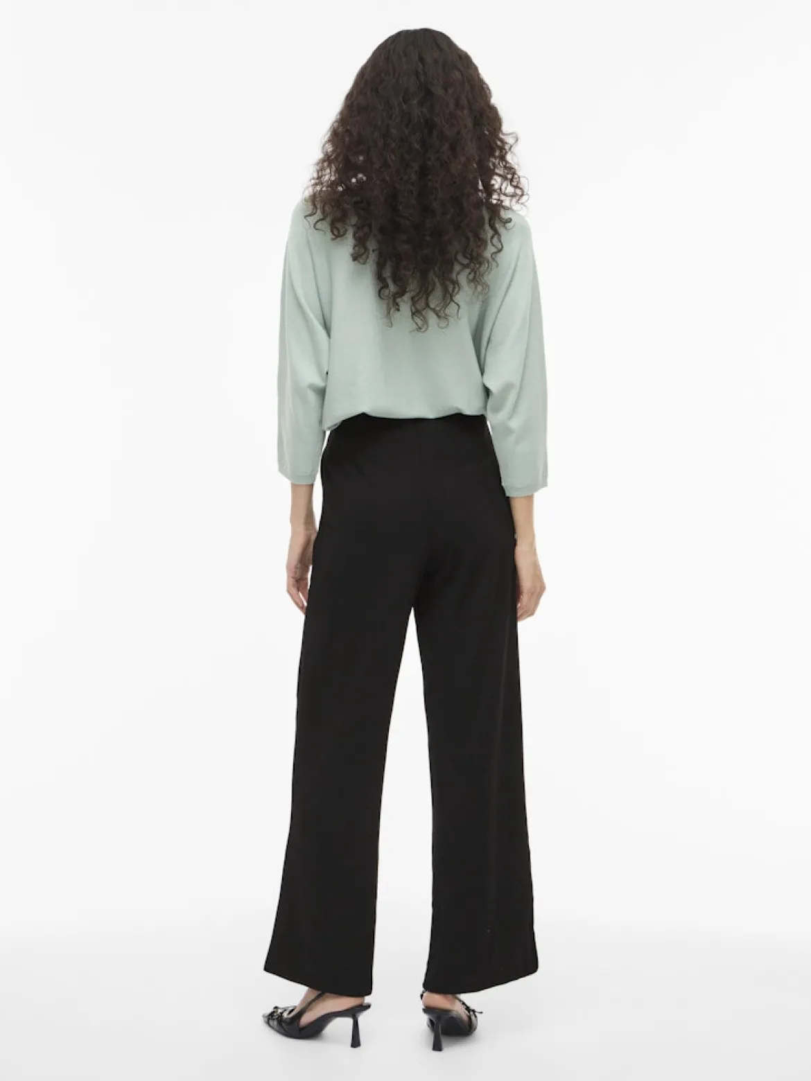 Vila naisten housut VIWINNIE CLUA HW WIDE PANTS, musta