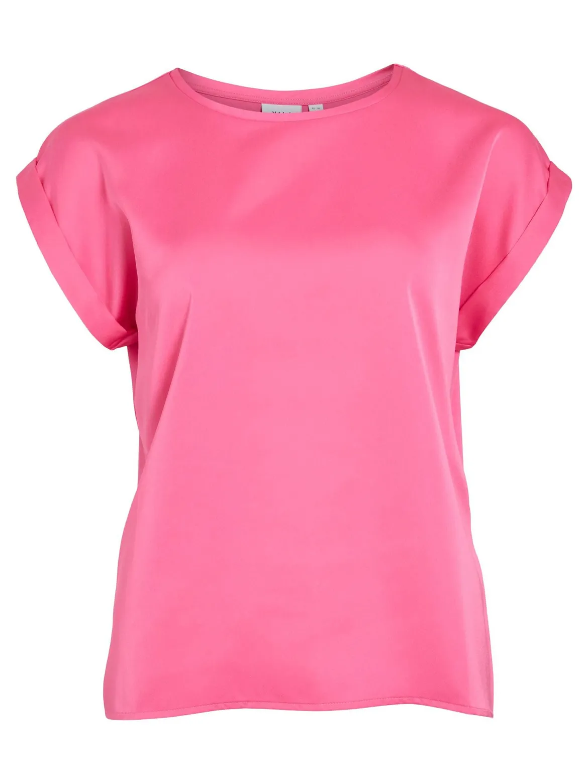 Vila naisten lyhythihainen toppi K-Viellette S/S Satin Top - NOOS, Sangria Sunset